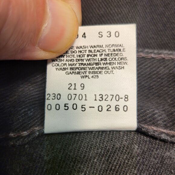 Levis 505 Jeans Mens 33x30 Black Denim LOOKS NEW Regular Fit Straight Leg 2001 - Picture 3 of 9